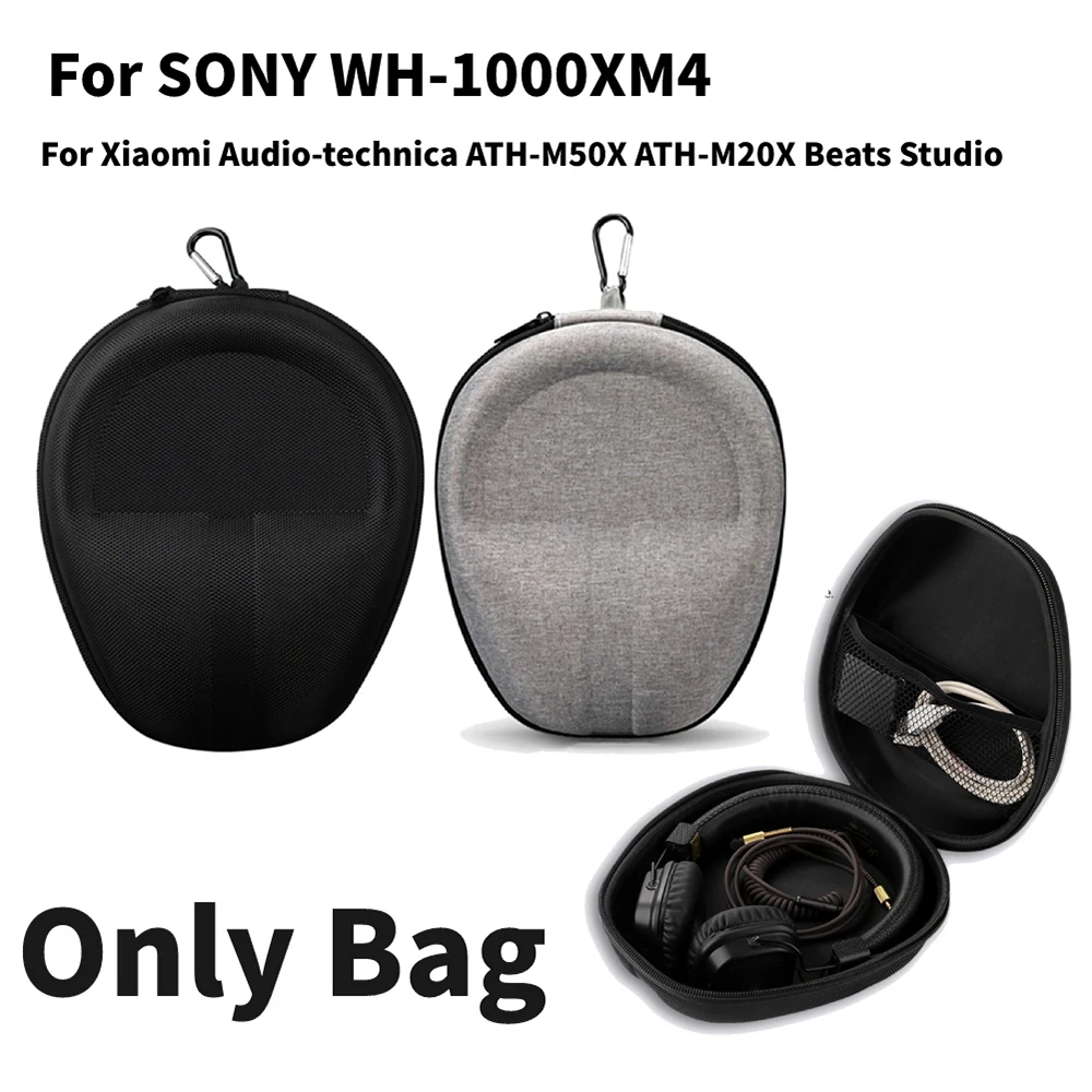Duro de EVA Fone de ouvido estojo Bolsa com o Gancho para SONY WH-1000XM4/Audio-technica ATH-M50X Fone de ouvido sem Fio Saco de Armazenamento de Caixa de