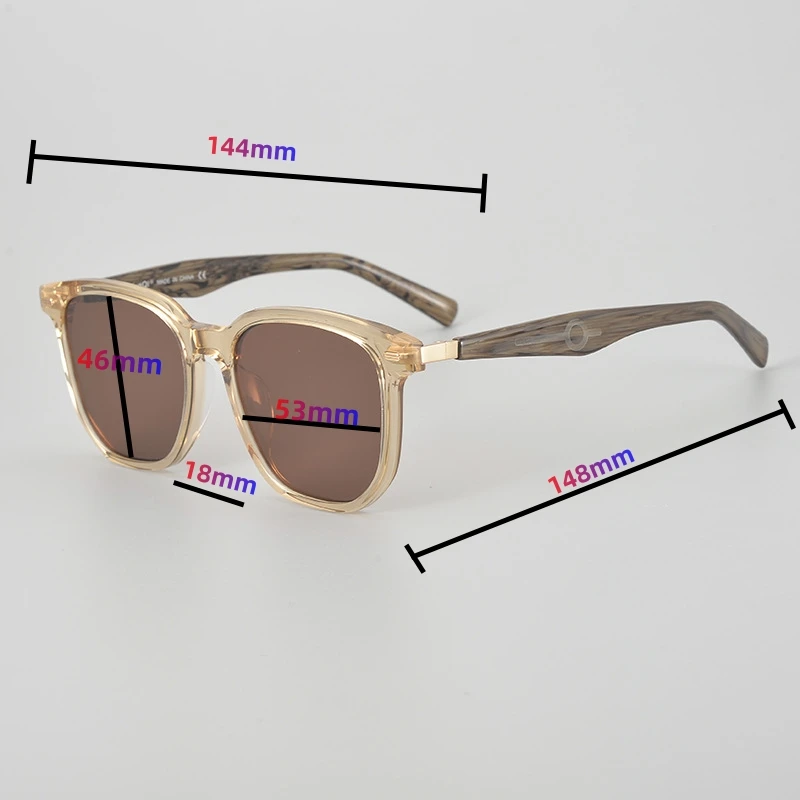 MCYFC Praça de Acetato de Material de Óculos de sol para Homens e Mulheres, Grande Quadro de Moda UV400 Óculos Anti-reflexo Óculos de Sol
