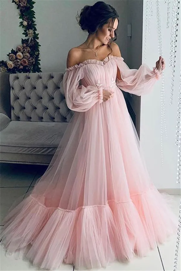SKMY Novo 2023 Europeu e Americano de Mulheres de cor-de-Rosa Doce e Elegante de Malha de Manga Longa Festa de Casamento Vestido de Casamento Vestido de Dama de honra