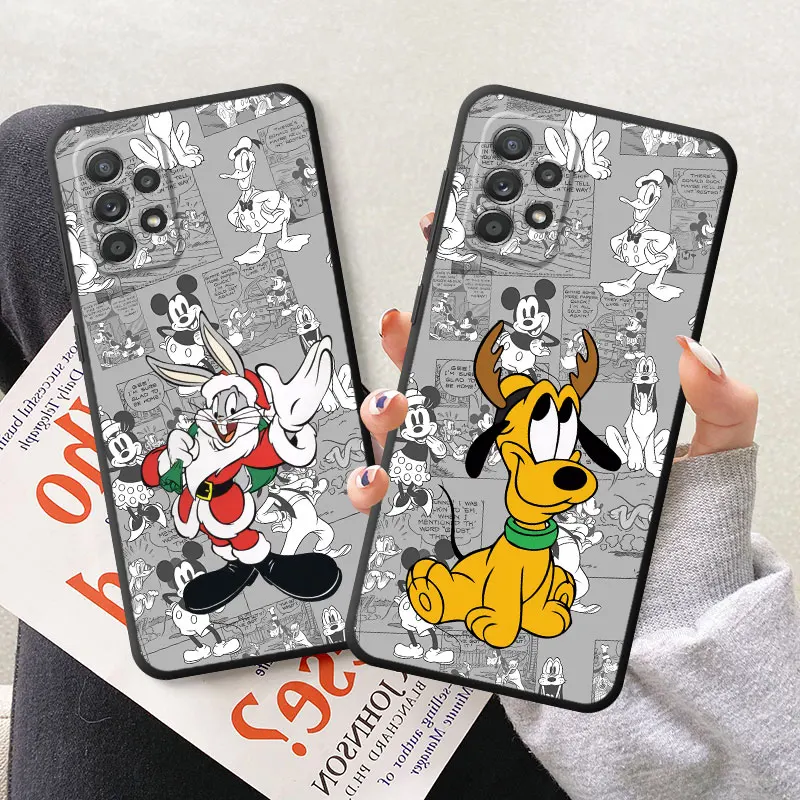 Minnie do Mickey de Disney Beijo Case para Samsung Galaxy A13 A72 A33 A14 A04 A04e A04s A52s A53 A54 A24 A23 A34 TPU Macio Capa Luxo