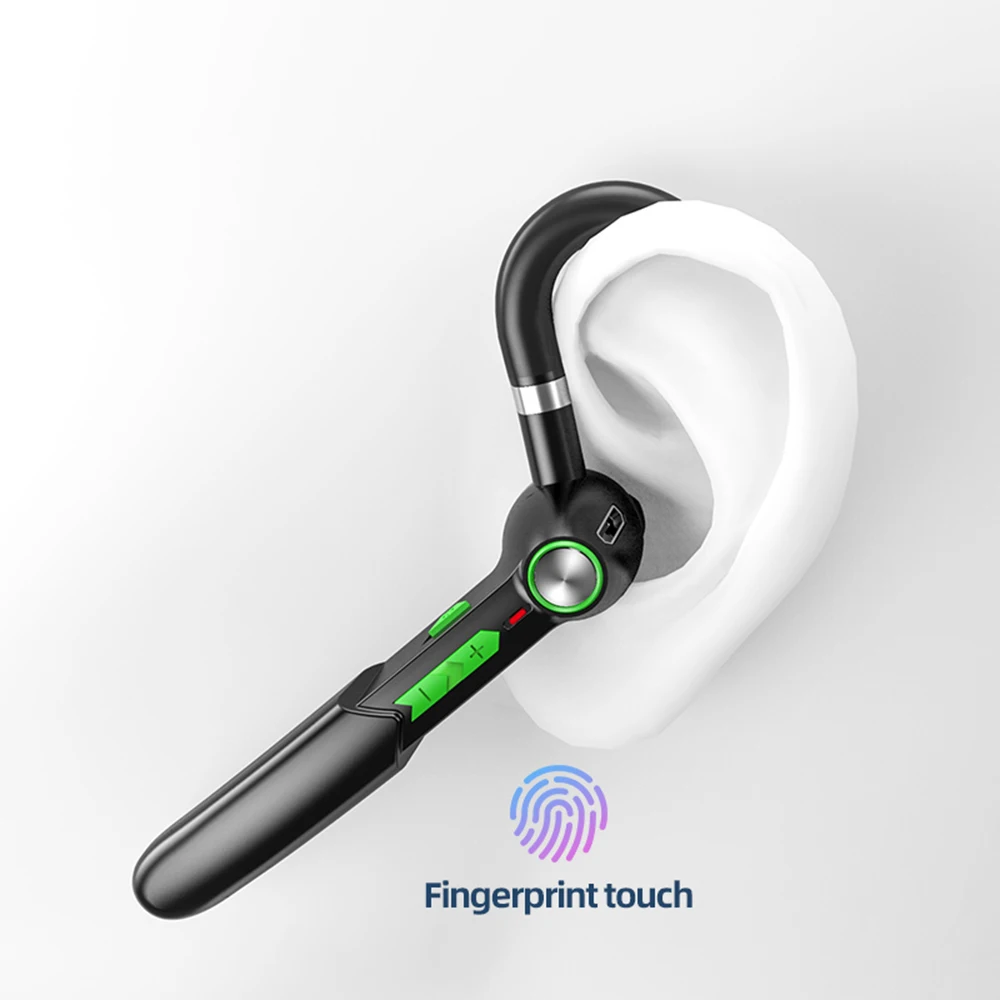 Negócios Fone de ouvido 270° de Rotação de Grafeno Diafragma de impressão digital Touch Fone de ouvido Com Microfone Compatível com Bluetooth 5.0 Ouvido do gancho