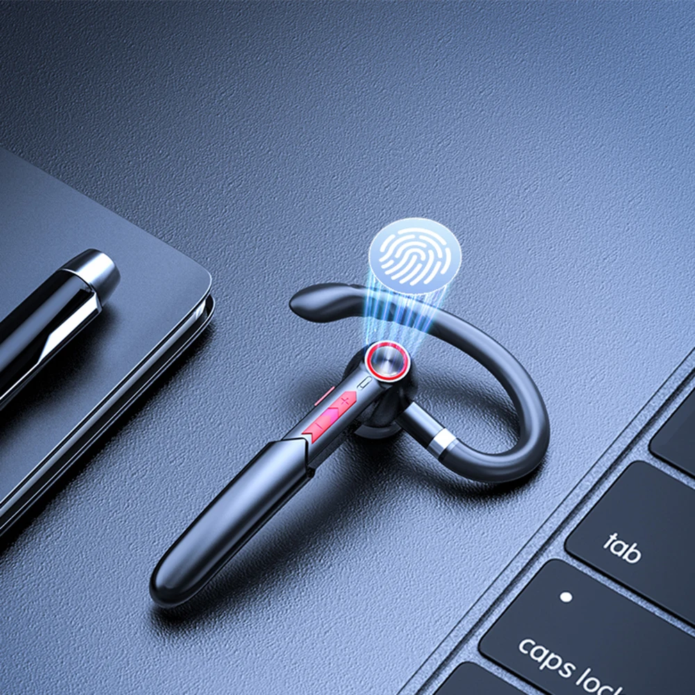 Negócios Fone de ouvido 270° de Rotação de Grafeno Diafragma de impressão digital Touch Fone de ouvido Com Microfone Compatível com Bluetooth 5.0 Ouvido do gancho