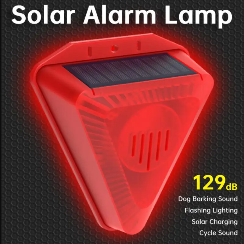 O Sensor Solar Luz de Alarme Alarme de Animal Repelente Anti-Javali Unidade Profissional Anti-roubo de Piscamento à prova de Intempéries do Alarme Sirene