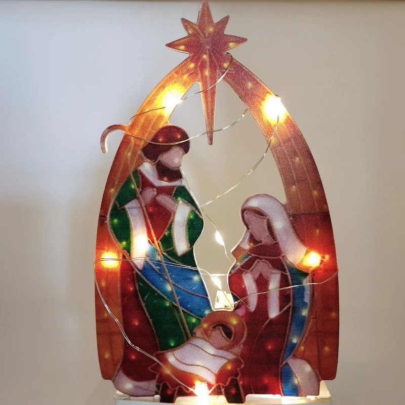 Led Presépio Série Estaca Acrílico Jesus Natividade Conjunto De Ornamento