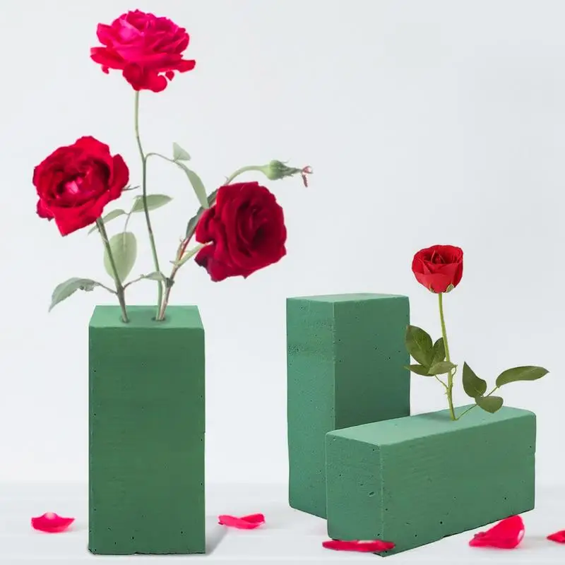 Floral Bloco de Espuma de DIY Flor Embalagem Verde de Isopor de Tijolos de Barro com Flores Artificiais Titular de Casamento, Decoração do Jardim