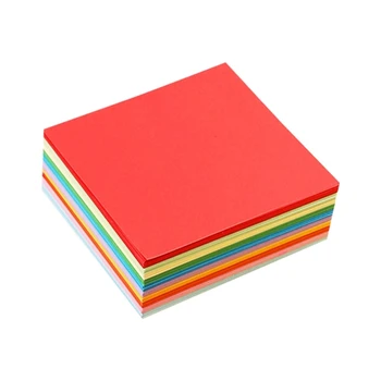 100 Folhas de Papel Coloridas DIY Quadrado de Papel Dobrável com dois Lados do Papel para as Crianças de Desenvolvimento