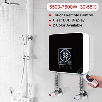 110V/220V Instantâneo do Calefator de Água de Banho Cozinha de Parede Aquecedor Elétrico de Água LCD Display de Temperatura com Controle Remoto