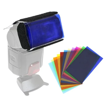 12 Cores, Câmera SLR Flash Difusa Géis Filtro Transparente o Balanço de Cor de Iluminação Filtro Kit de Câmeras de Estúdio de Fotografia-Acessórios