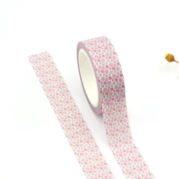 1PCS 15mm*10M Primavera Flores Decorativas Washi Tape Scrapbooking Fita Washi, adesivos coreano papel de carta fita autocolante