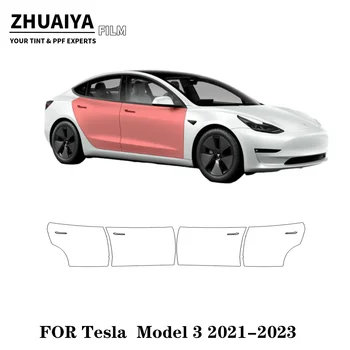 2017-2024 Tesla Model 3 Kit de Porta PPF Filme de Proteção de Pintura obstruído 8mil corpo de carro do filme