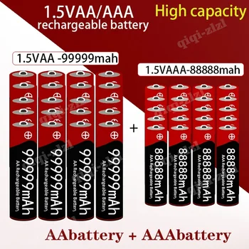 2023 Novo AA+AAA de 1,5 VAA Alta Capacidade 99999mAh+1.5VAA88888mAh Alcalinas de 1,5 V Relógio Câmera de Brinquedo Bateria Bateria Recarregável