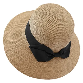 2023 Pai-filho atacadista de sol mini chapéu de palha velejador meninas de chapéu de arco de verão Chapéus Para Mulheres garoto de Praia e mini chapéu de palha panamá