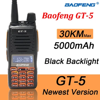 2024 Baofeng GT-5 Walkie-Talkie de Longo Alcance de 30 KM de Banda Dupla em Dois sentidos Presunto de Rádio Dual PTT do Transceptor de hf Rádios Portáteis