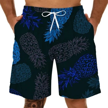 2024 Verão do Havaí Calções de Praia Para Homens Casuais Fashiong Impressão 3D Folha Prancha de Calças Curtas trajes de Banho Solta Esporte secagem Rápida
