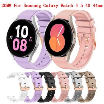 20MM, Alça Para Samsung Galaxy Watch4 5 40mm 44mm/Watch 4 clássico 42mm 46mm Pulseira de Silicone Pulseira Para Watch5 Pro 45mm