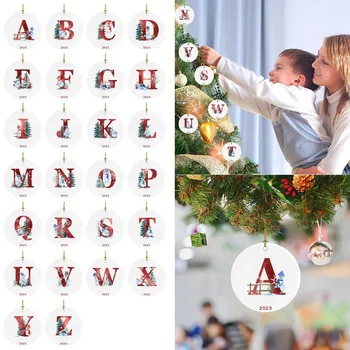 26 Cartas De Natal Boneco De Neve De Natal, Enfeites De Acrílico Carro Enfeites De Árvore De Natal Decoração De Festas Decoração