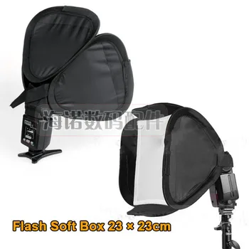 2pcs 23 * 23 de set-top flash portátil softbox difusor soft bag para canon nikon sony luz de flash speedlite 580ex