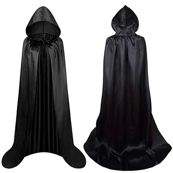 2Pcs Conjunto do Traje de Halloween Morte Manto Negro da Morte Manto L Tamanho De 1,5 M de comprimento, 59 Polegadas Apropriado Para ao ar livre