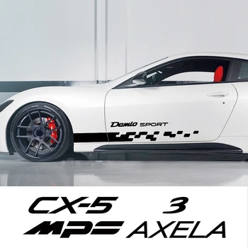2PCS Estilo Carro Porta Listras Laterais Adesivos Para Mazda Demio CX-5 CX-3 3 6 Axela Atenza MPS MS Auto de Vinil Envoltório Decalques Acessórios