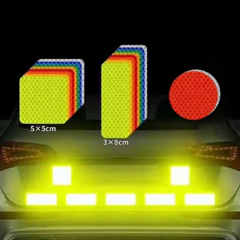 2Pcs Noite Reflector de Segurança Etiqueta Adesiva Fita Reflexiva Aviso faixas refletoras para Carro Moto