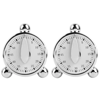 2X de 60 Minutos de Cozinha Mecânico Timer de Cozinha Lembretes de Relógio com Alarme Para a Cozinha Office Temporizador de Contagem regressiva