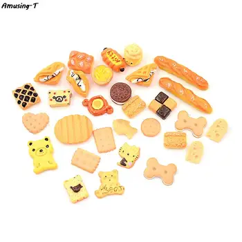 30pcs Bonecas em Miniatura Fingir Brinquedo Mini Jogo de Alimentos Bolo de Biscoito Donuts Bonecas Acessórios