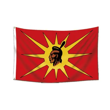 3x5ft Canadense Mohawk Guerreiros Sociedade Bandeira Moderados ao ar livre Indoor Mohawks OKA Canadá Bandeira Bandeira
