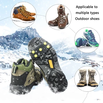 5 Spike Montanhismo Sapatos Anti Esqui Crampons Sapato Cobre Unisex Botas Poderosas Clipe De Sapato Cobre O Chão De Caminhada Acessórios