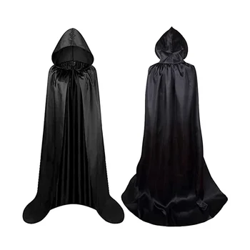 59 Polegadas Traje de Halloween Morte Manto Negro da Morte Manto Diabo Manto L Tamanho De 1,5 M de comprimento Adequado para o Exterior 2Pcs Conjunto