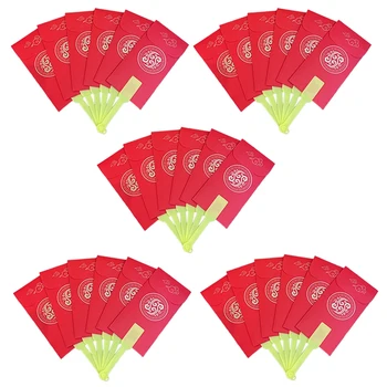 5Pcs Envelopes Vermelhos Fã Chinês Envelope Vermelho o Dinheiro da Sorte Envelope Conjunto do Ano Novo Chinês, Envelopes Vermelhos, Ano Novo, Vermelho Pacote Kit