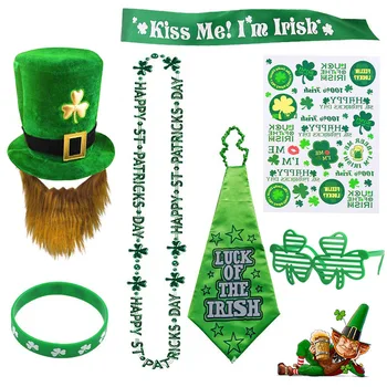7pcs Saint Patrick Day Irish Festival Chapéu Verde Único Traje de Mulher Festa de Dom Carnavais Dia Nacional de Chapéu Engraçado Dropshipping