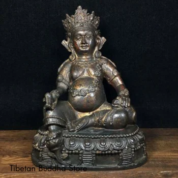 9 polegadas de idade de bronze, cobre o budismo tibetano carga de riqueza buda Amarelo Jambala