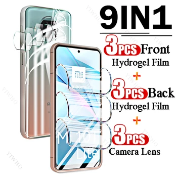 9in1 Total Cobre a parte da Frente para Trás Hidrogel Filme para Xiaomi 10T Lite 5G de impressões digitais Protetores de Tela para Xiaomi Mi de 10 T Lente da Câmera HD