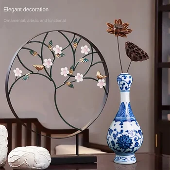 A azul e a Branca da Porcelana do Vaso de Cerâmica Vintage Mini Hidropônico Arranjo de Flor Cerimônia do Chá Pequeno Vaso Arranjo de Flor