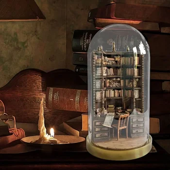 A Baía De Biblioteca Em Miniatura Gótico Estante Criativa Artesanal Enfeite Decoração De Moda Livro Quiosque Falso Bookshelf Sala De Presente