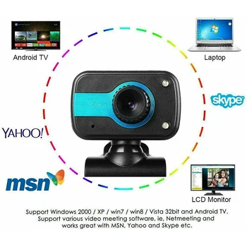 A Webcam HD USB de Computador, Web Câmera Para PC Portátil Vídeo da área de Trabalho Cam W/ Microfone Jogo Cam mac Os Windows Android
