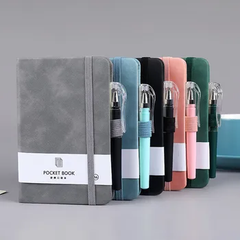 A7 Mini Pocket Ruled bloco de anotações Com porta-Caneta 100 Folhas /200 Páginas de Tamanho de 3,15×4.33 polegadas