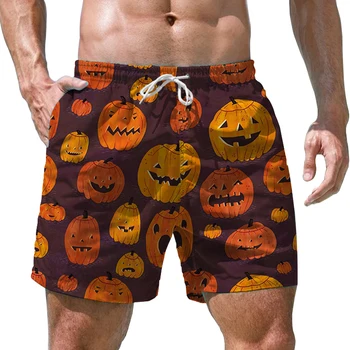 Abóbora Impressos em 3D Homens de shorts de Halloween estilo de shorts masculinos Tendência da Moda Casual homens de shorts de Verão dos homens novos shorts