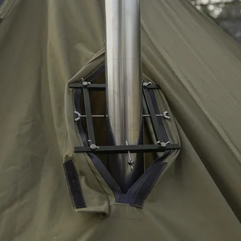 Acampamento Fla-chaminé do fogão a lenha vida buraco tenda de proteção fogão camping fogão a lenha, tubulação de isolamento chama a proteção flare