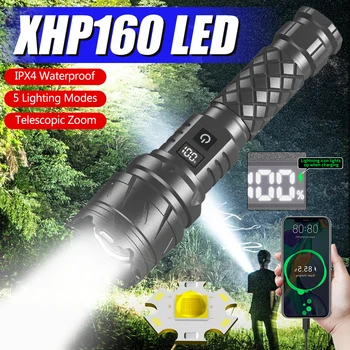 Alta Potência LED Lanterna Zoomable de Acampamento, Lanterna de Emergência da Tocha da Lanterna elétrica Brilhante Super Refletor de Longo Alcance, com Potência de Exibição