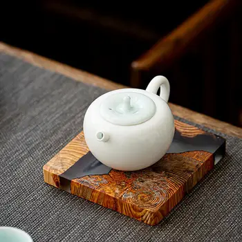 Brilhante, Natural da Praça de Resina Clara Textura de Chá de Montanha-russa para a Cerimônia do Chá