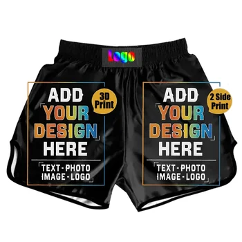 Calções de boxe Personalização de Design Personalizado de Impressão 3d Padrão de Muay Thai, Luta Shorts Personalizado Adicione Suas Imagens e textos