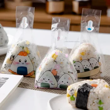 Cartoon Triângulo bolinho de Arroz, Embalagem Bag Duplo camadas de Alga nori Onigiri Sushi de Fazer Saco de Ferramentas de Molde Bento Acessórios