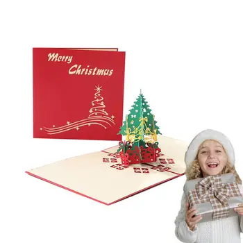 Cartões de natal Com Árvores em 3D Pop-Up de Cartões Com Envelopes E Escrita em Espaço de Tabela de Centros de mesa Para Mesa de Jantar de Vida