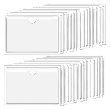 Claro Adesivo Bolsos 4X6in Cartão de Índice Bolsos, Mangas Auto-Adesivo Com Carregamento Superior Rótulo Bolsos (30 PEÇAS) De Fácil Utilização