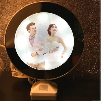 Criativo de 7 Polegadas Multi função do DIODO emissor de Luz Moldura Com Espelho de Fotografia de Casamento titular Arte de Decoração de Casa