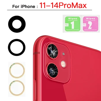 Câmera traseira Lente de Vidro de Substituição para o iPhone X XR XS 11 12 13 14 Mini Plus Pro Max Com Adesivo 3M + Molhado Seco Limpar Limpa