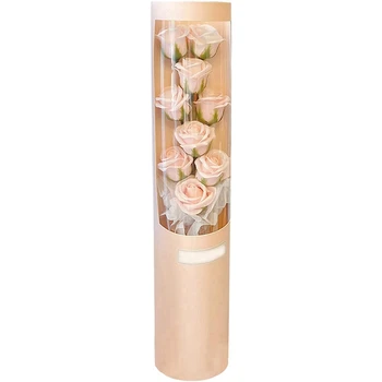 Dia dos namorados Flor Artificial Presente da Flor de Menina o Dia dos Namorados Com Cúpula de Vidro LED Flor de Luz
