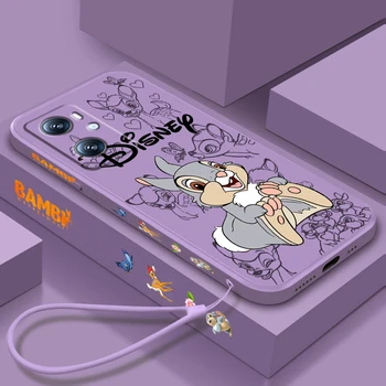 Disney Bambi Luxo de desenhos animados Líquido Esquerda Corda Para OPPO Encontrar X6 X5 X3 A98 A96 A93 A94 A76 A77 A74 A72 A57 A53 A16 5G Caso de Telefone