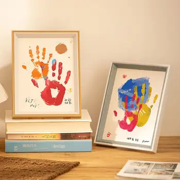 Diy Casal Handprint Do Frame Da Foto De Presente De Aniversário De Menina Dar-Namorado Criativo Da Mão E Do Pé De Impressão Para O Namorado Par De Aniversário
